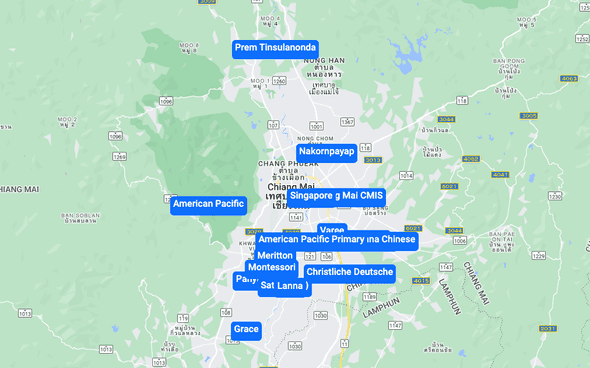 International Schools in Chiang Mai map